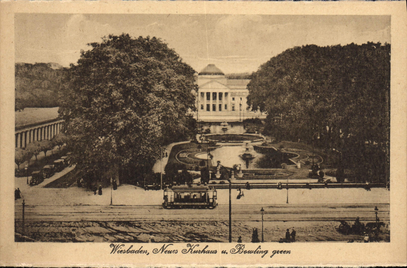 VINTAGE POSTCARD Wiesbaden Neues Kurhaus Bowling queen