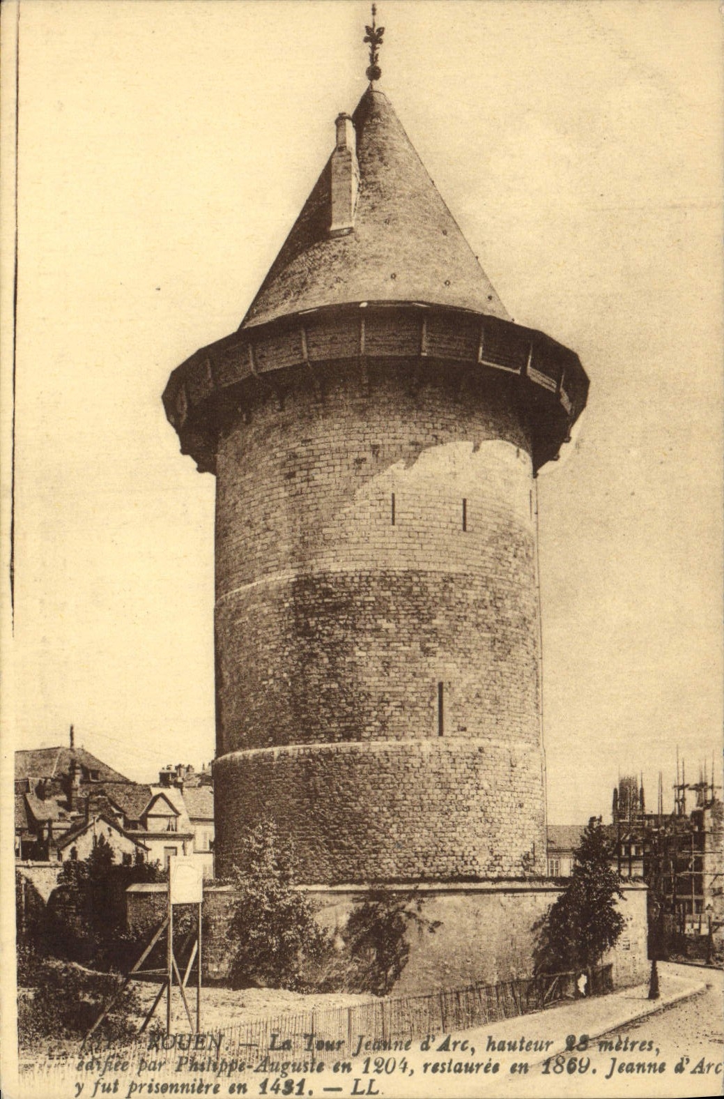 VINTAGE POSTCARD Rouen the Tower Jeanne d' Arc Publicity Shoe Wellcome Heel