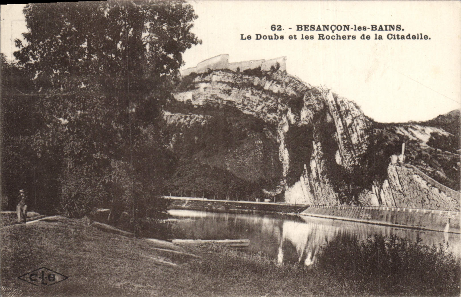 POSTAL Besanzón les Bains Doubs de la VENDIMIA y rocas de la ciudadela