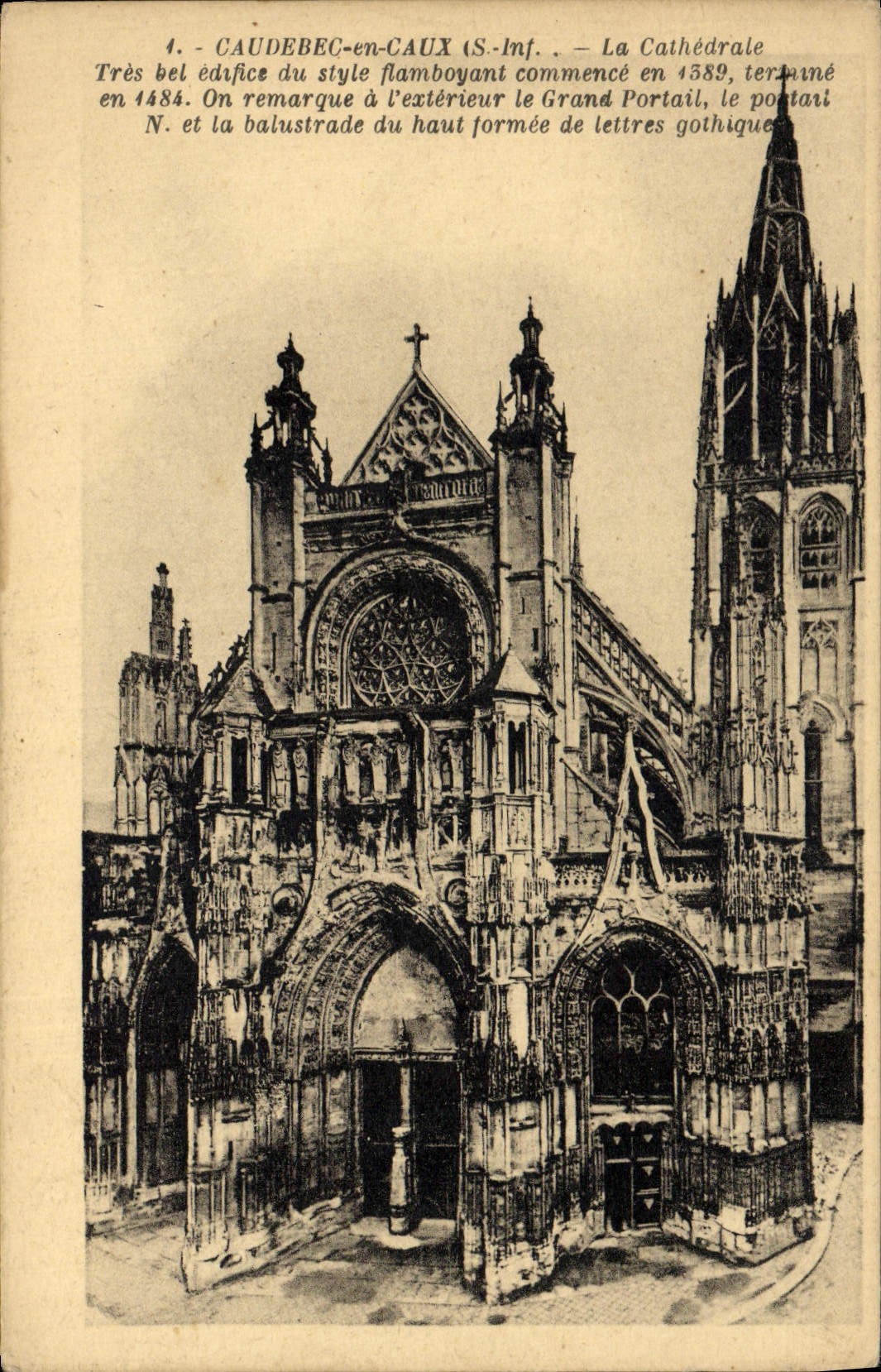 CPA Caudebec en Caux La Cathedrale