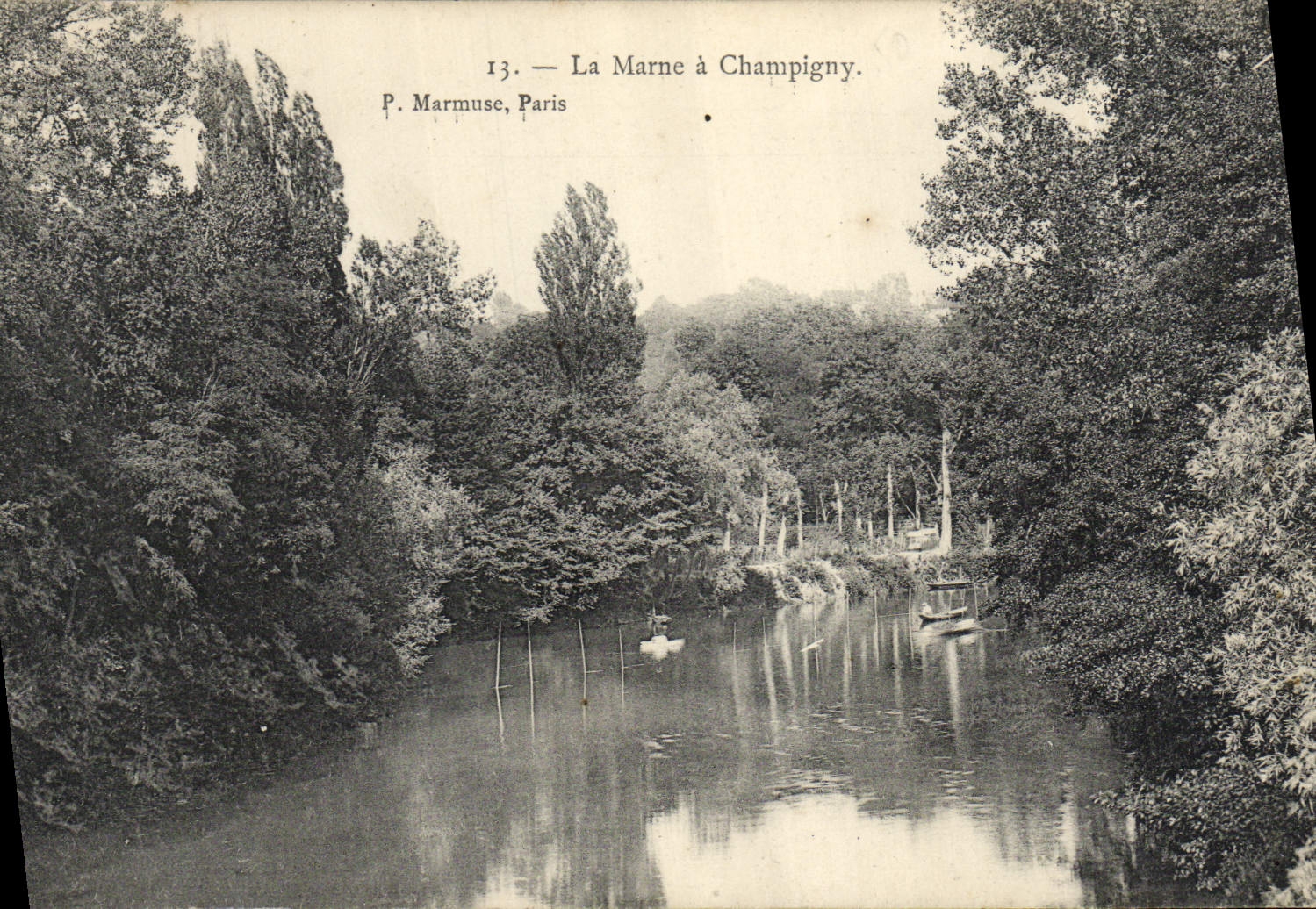 VINTAGE POSTCARD the Marne has Champigny