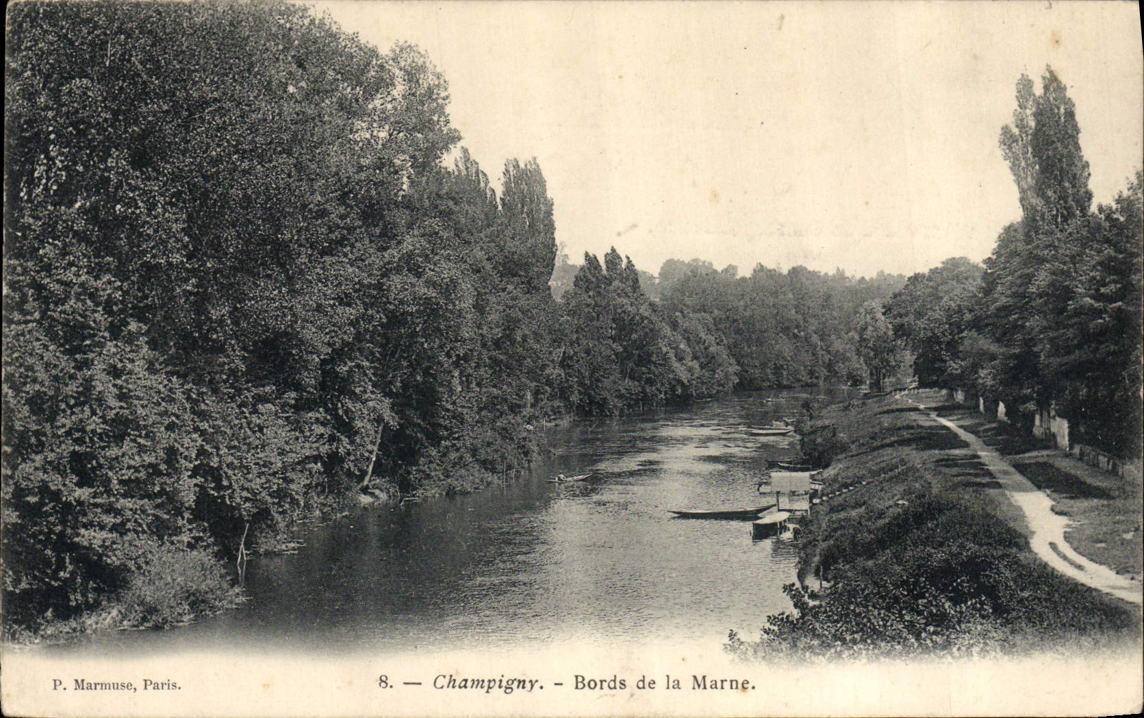 VINTAGE POSTCARD Champigny Edges of the Marne
