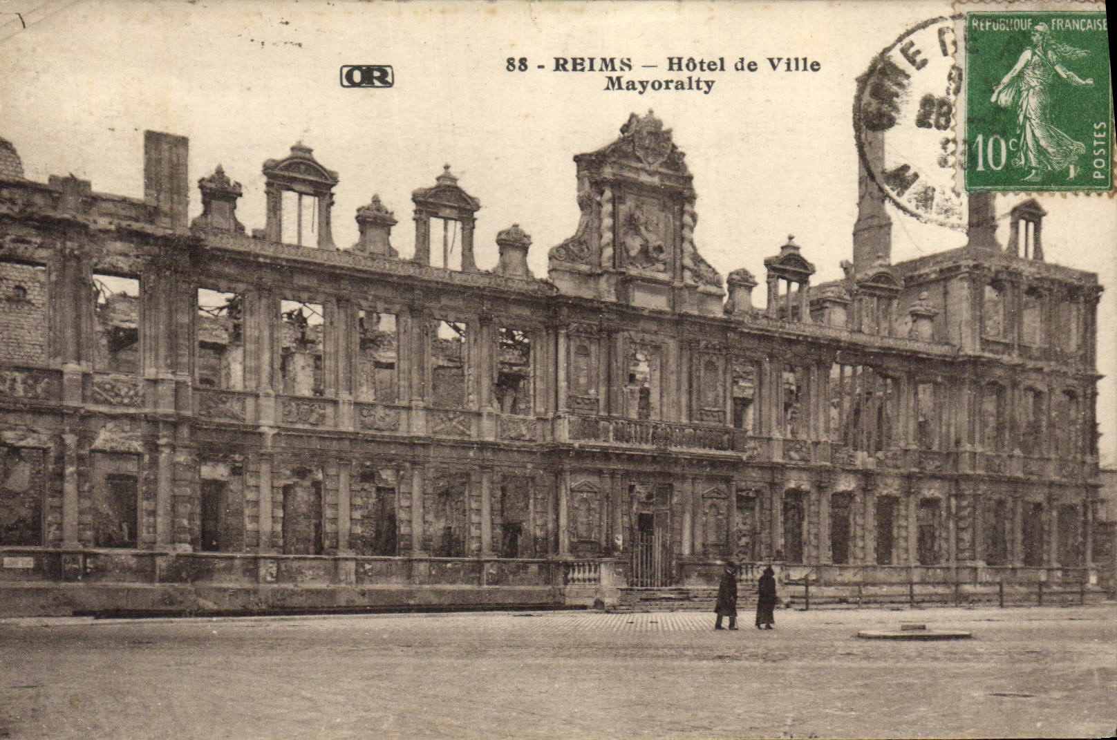 Mayoralty del ayuntamiento de Reims de la POSTAL de la VENDIMIA