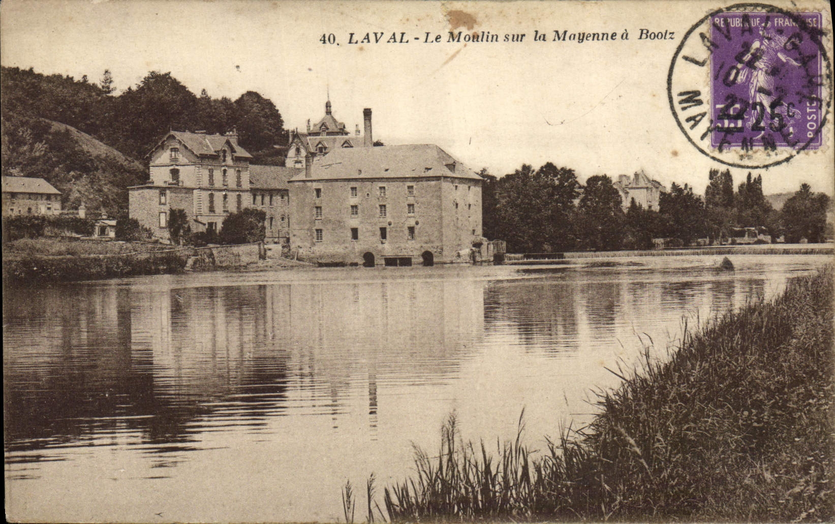 VINTAGE POSTCARD Laval the Mill on Mayenne has Boolz