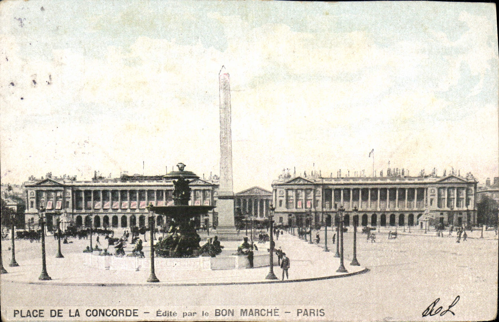 El lugar de la POSTAL de la VENDIMIA de la armonía publica por el buen mercado de París