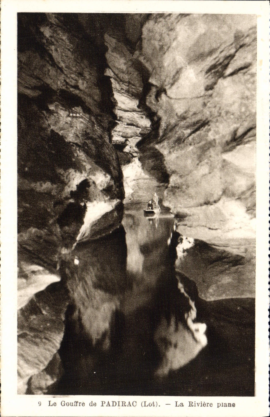 POSTAL de la VENDIMIA el hoyo de Padirac el río plano