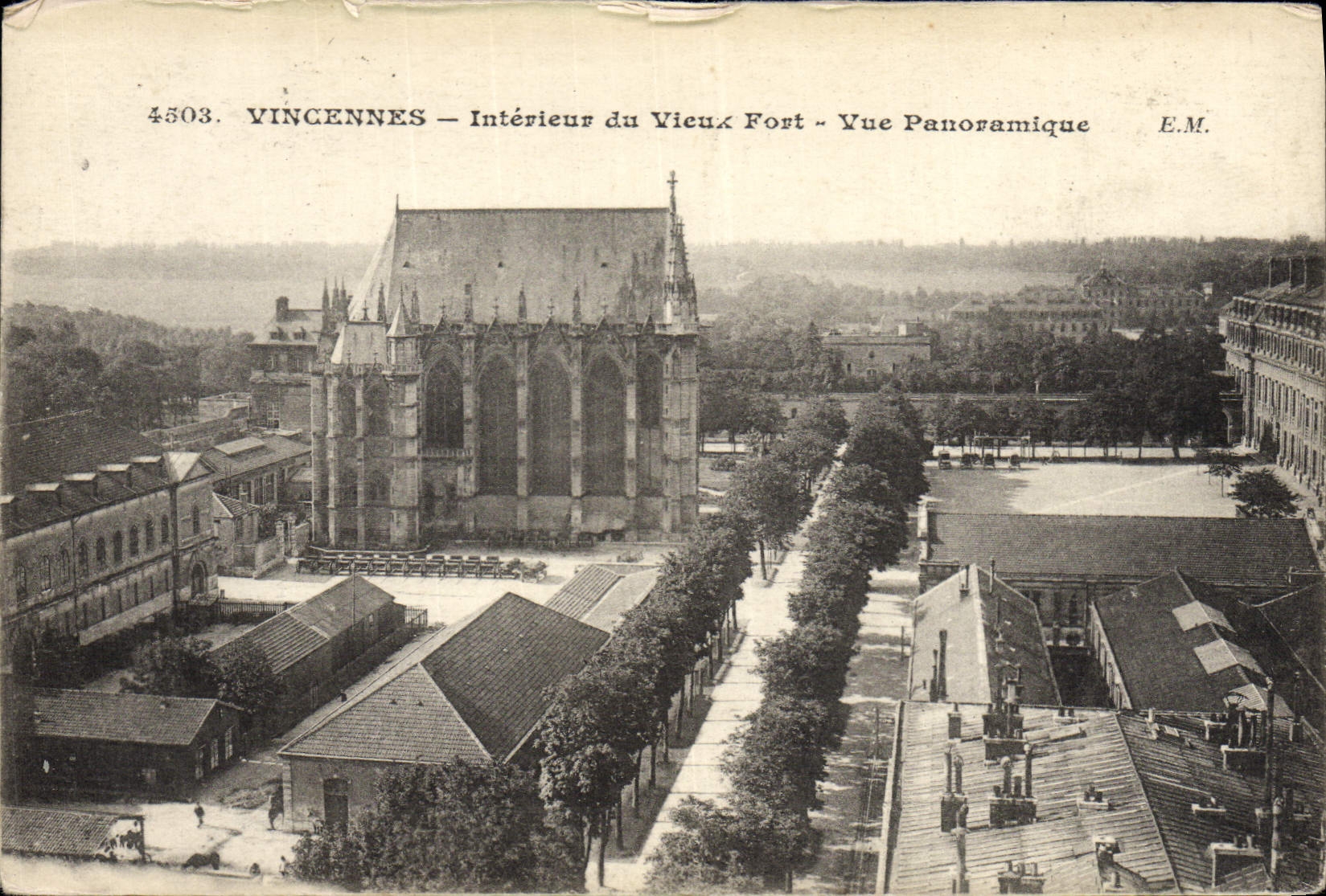 POSTAL Vincennes interior de la VENDIMIA de la opinión extremadamente panorámica de Vieu