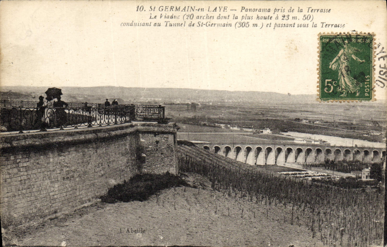 CPA St Germain en Laye Panorama Pris de la terrasse Le viaduc