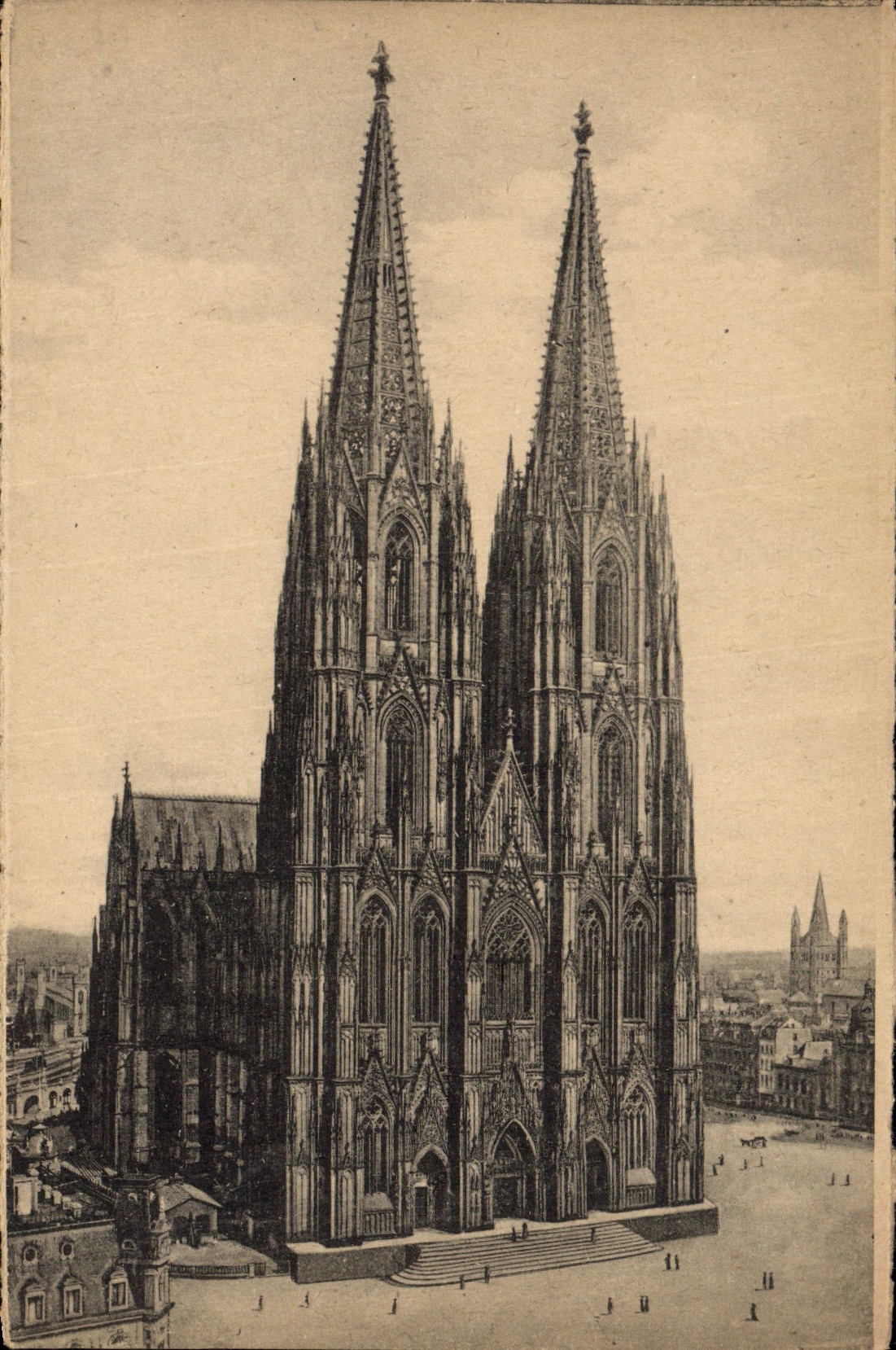 VINTAGE POSTCARD Koln Dom Westseite