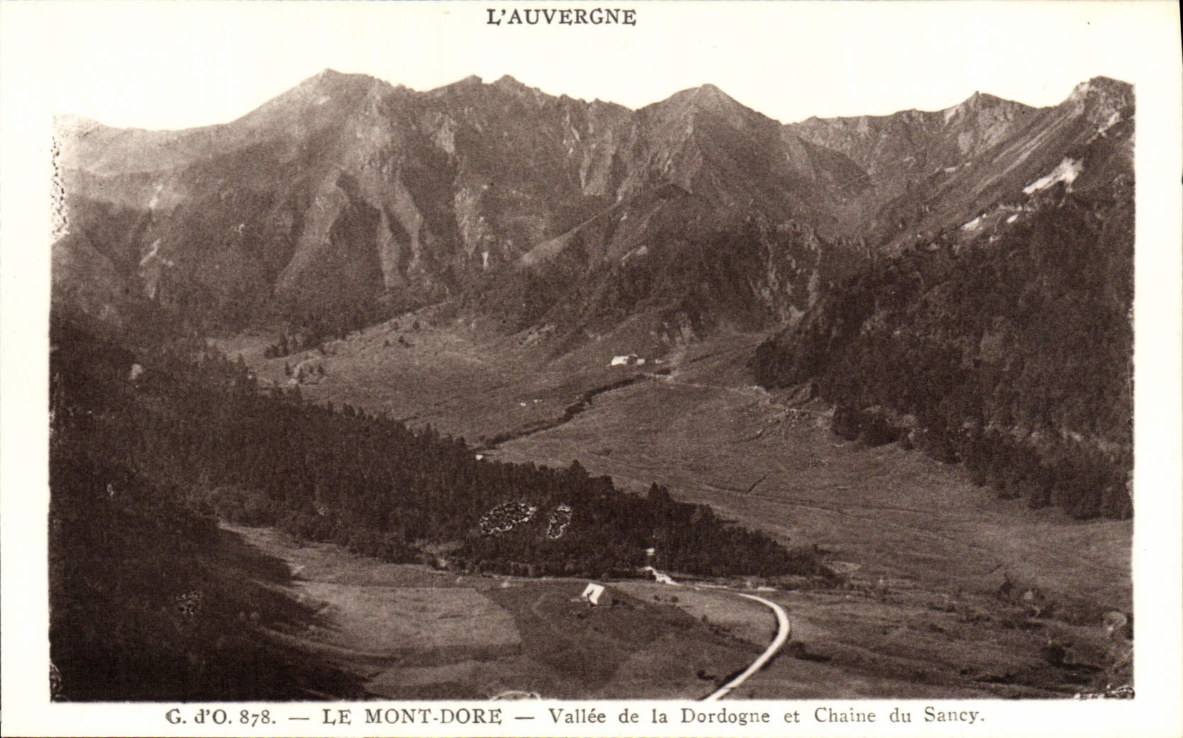 VINTAGE POSTCARD the Mount Gilds Valley of the Dordogne and Chaine of Sancy