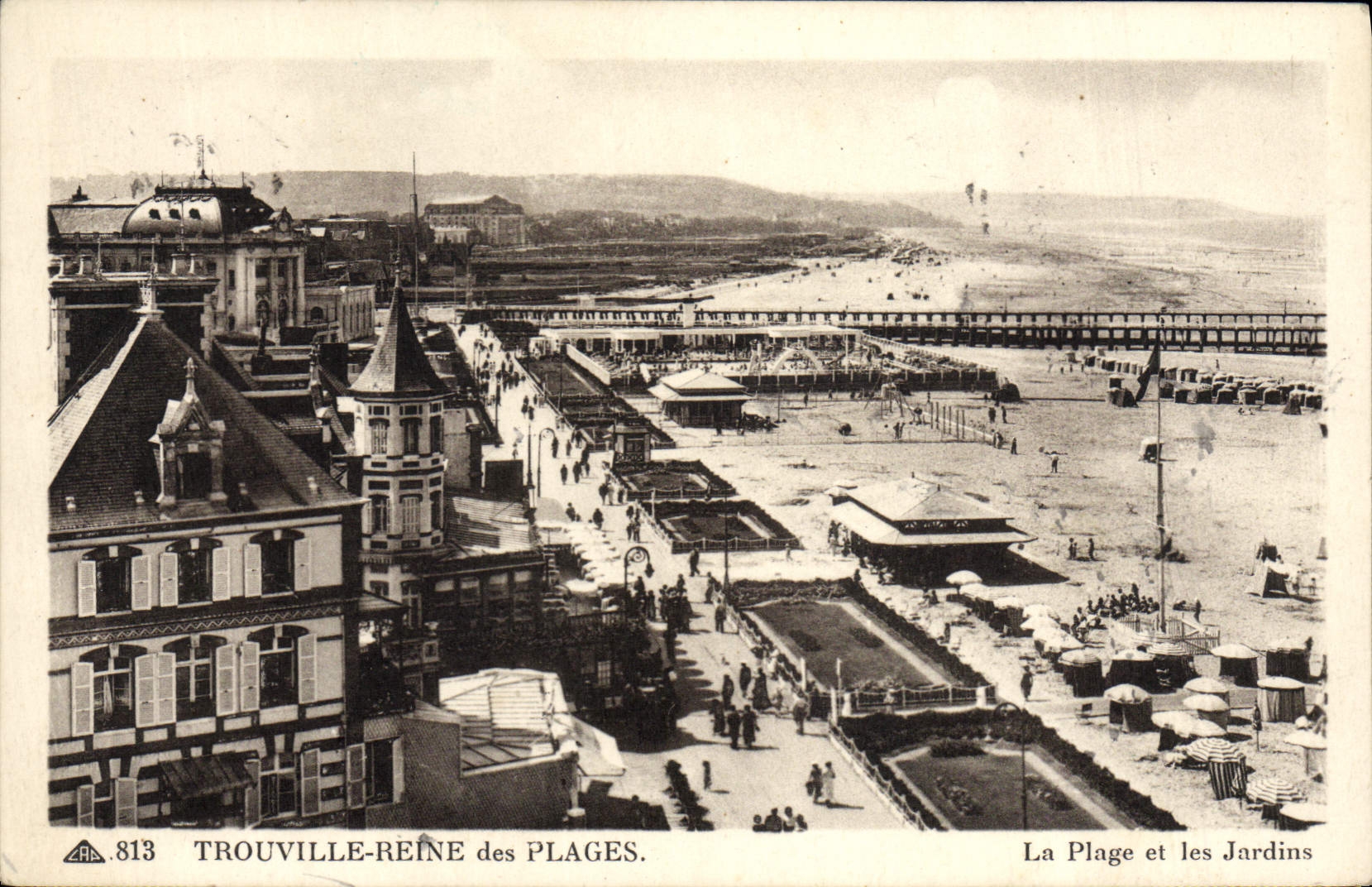 Reina de Trouville de la POSTAL de la VENDIMIA de las playas la playa y los jardines