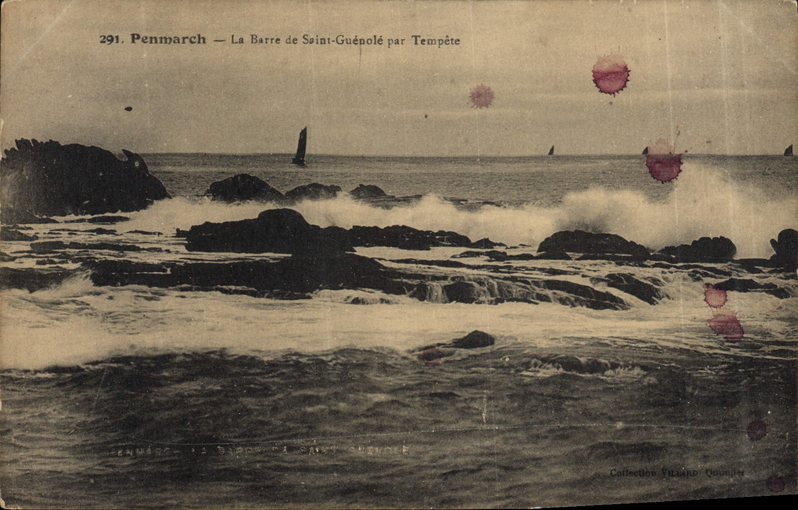 VINTAGE POSTCARD Penmarch the Bar of Guenele Saint