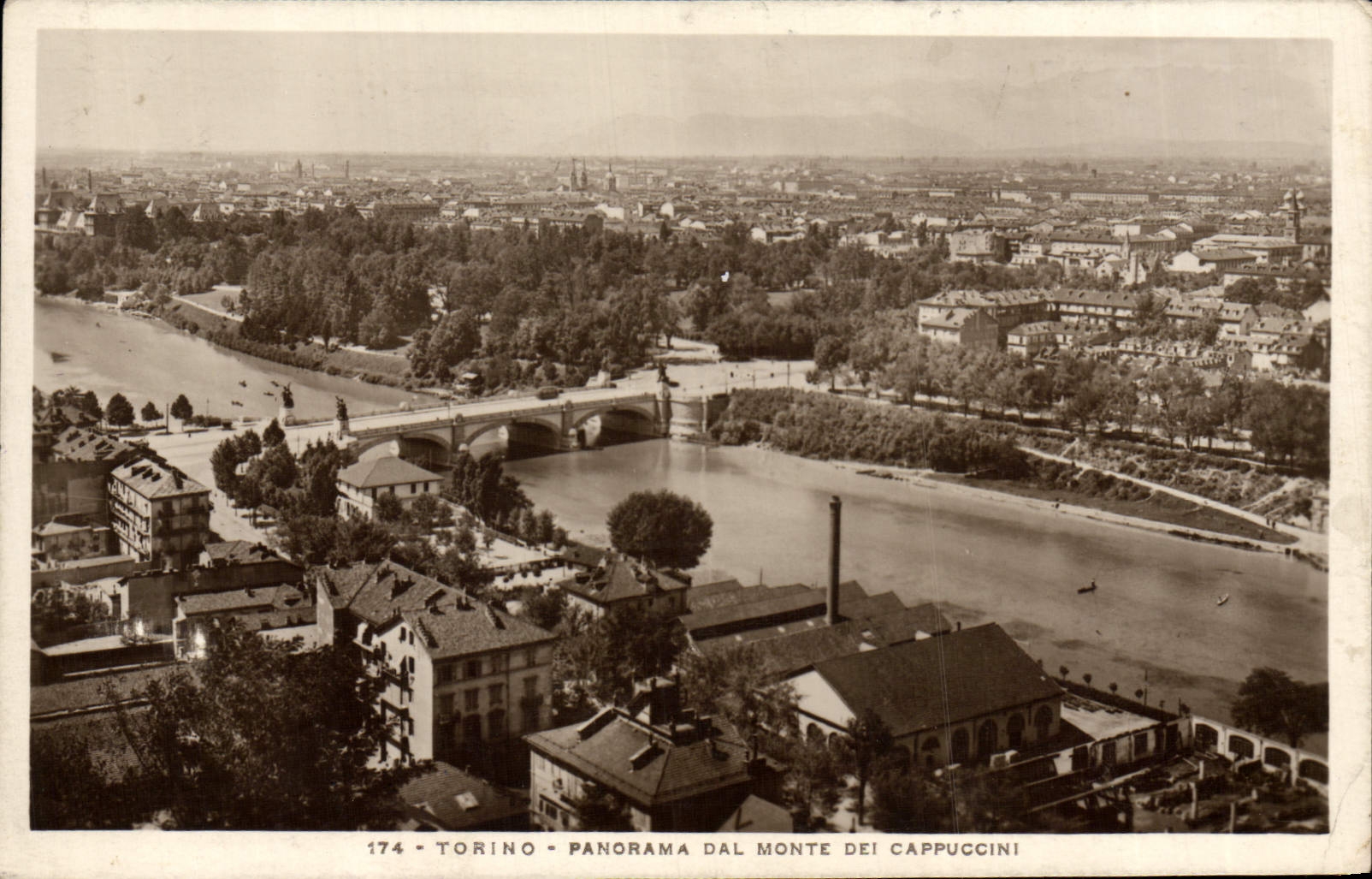 Panorama Dal Assembles Del Cappuccini de Torino de la POSTAL de la VENDIMIA