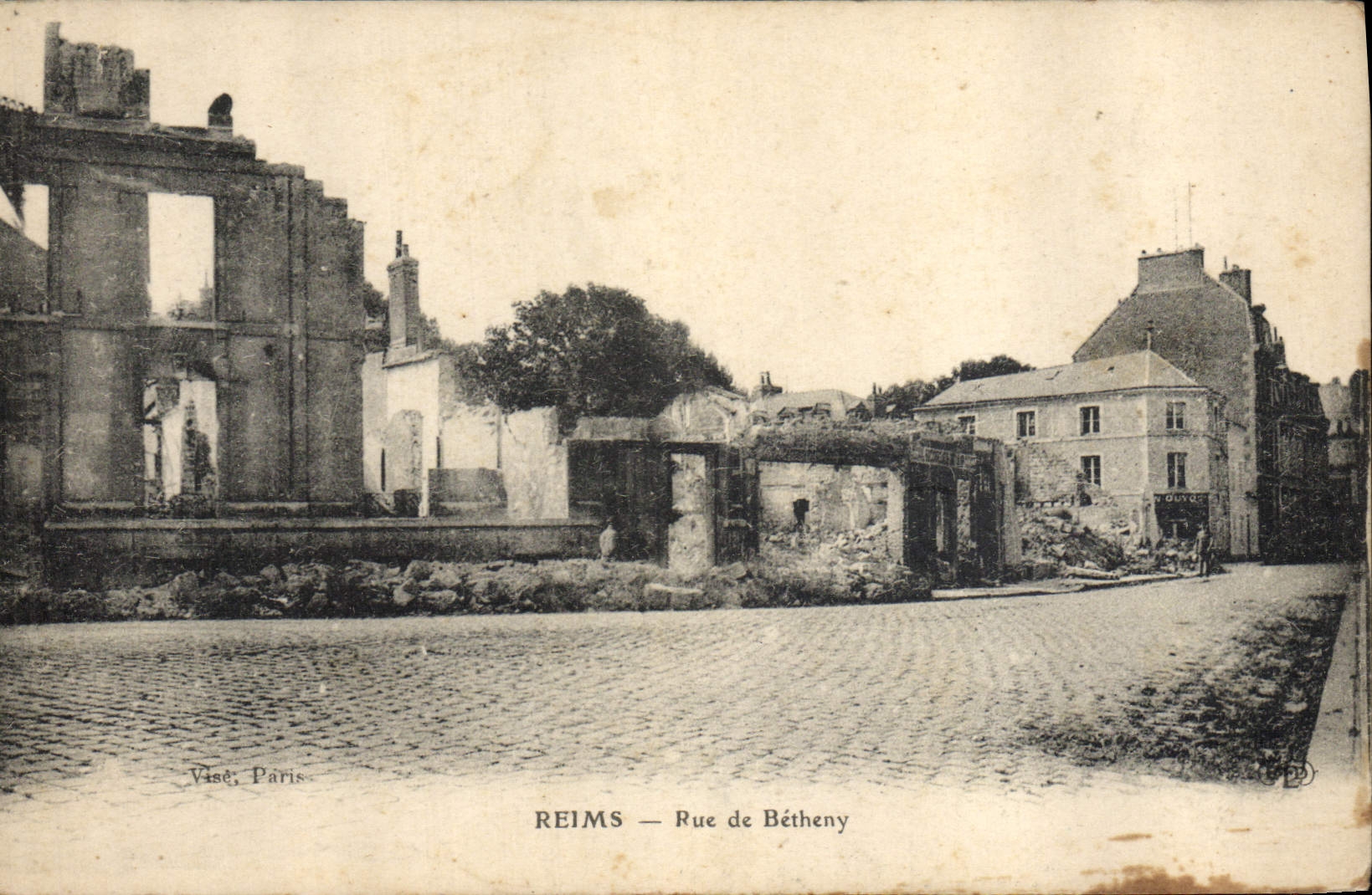 POSTAL Reims Street De Betheny Militaria de la VENDIMIA