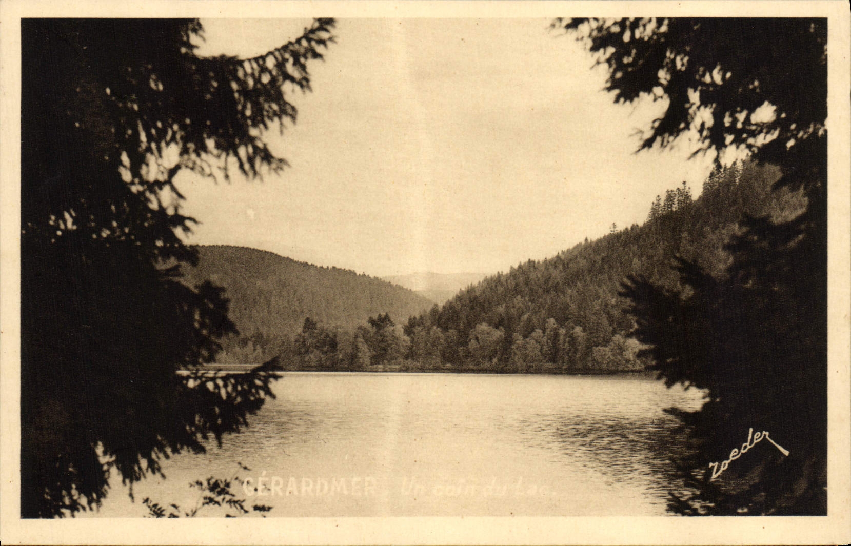 POSTAL Gerardmer de la VENDIMIA una esquina del lago