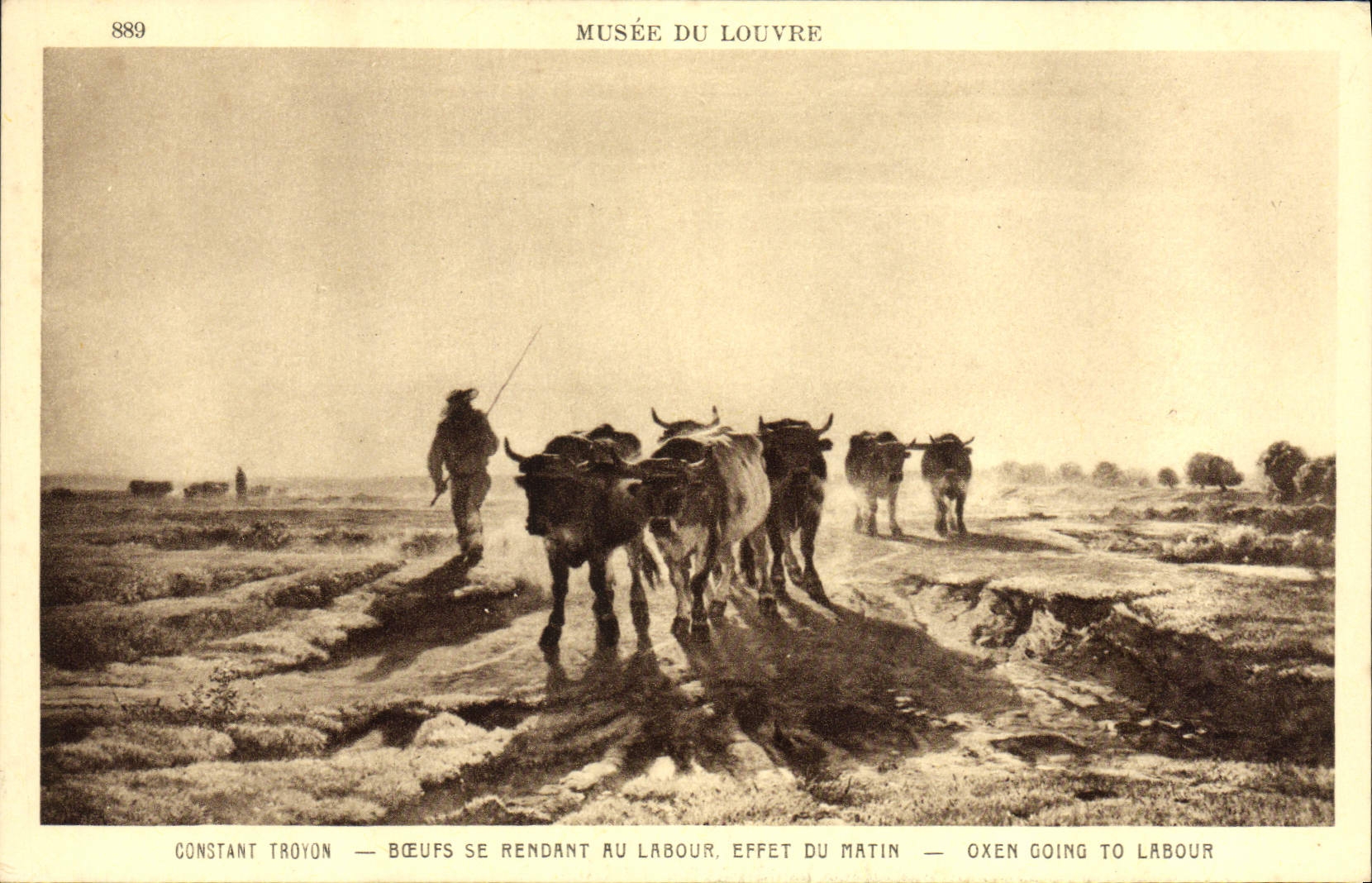 CPA Musee Du Louvre Constant TRoyon Boeufs se rendant au labour Effet du matin