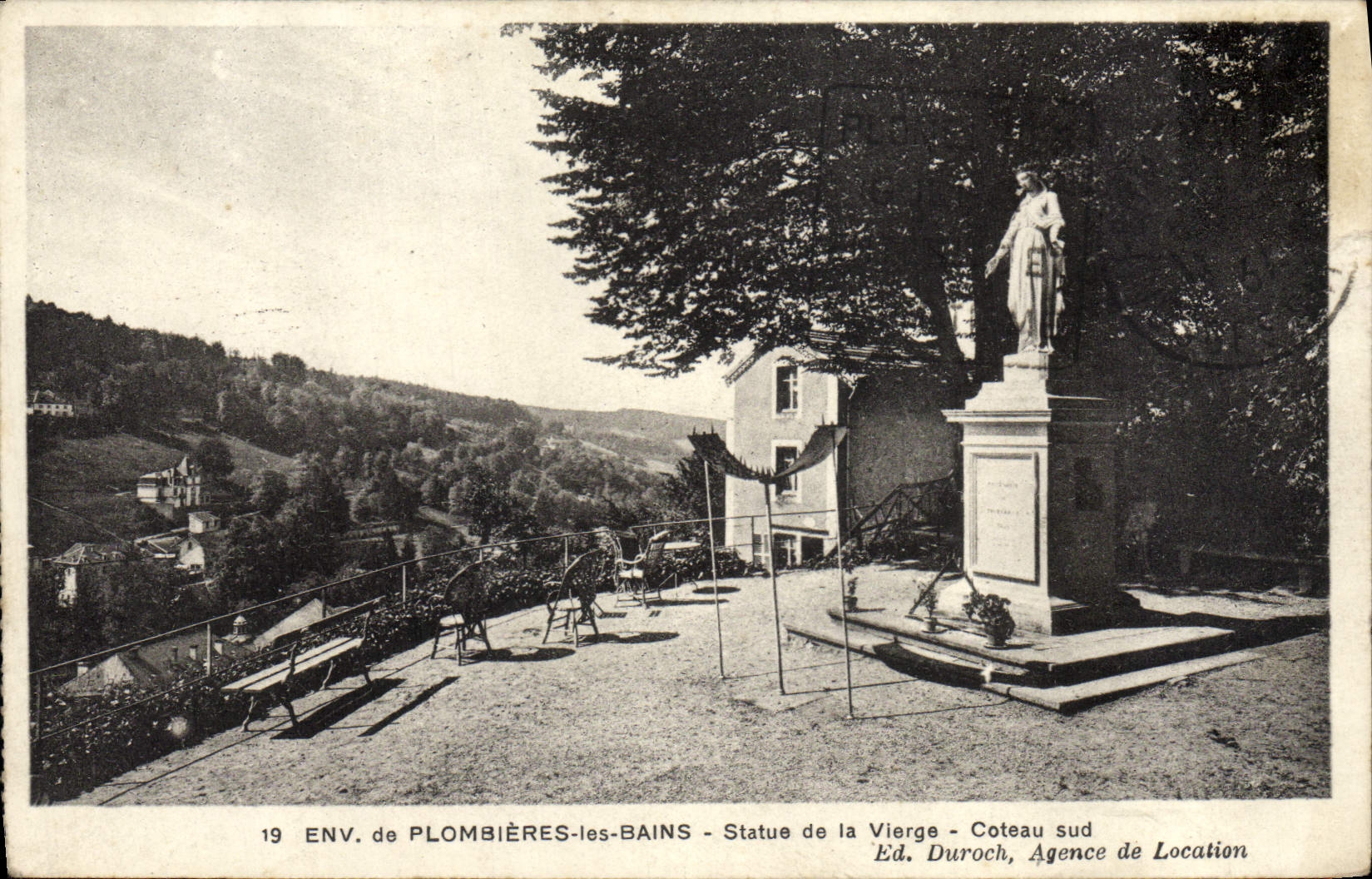 VINTAGE POSTCARD Env de Plombieres les Bains Statue of the Virgin southern Slope