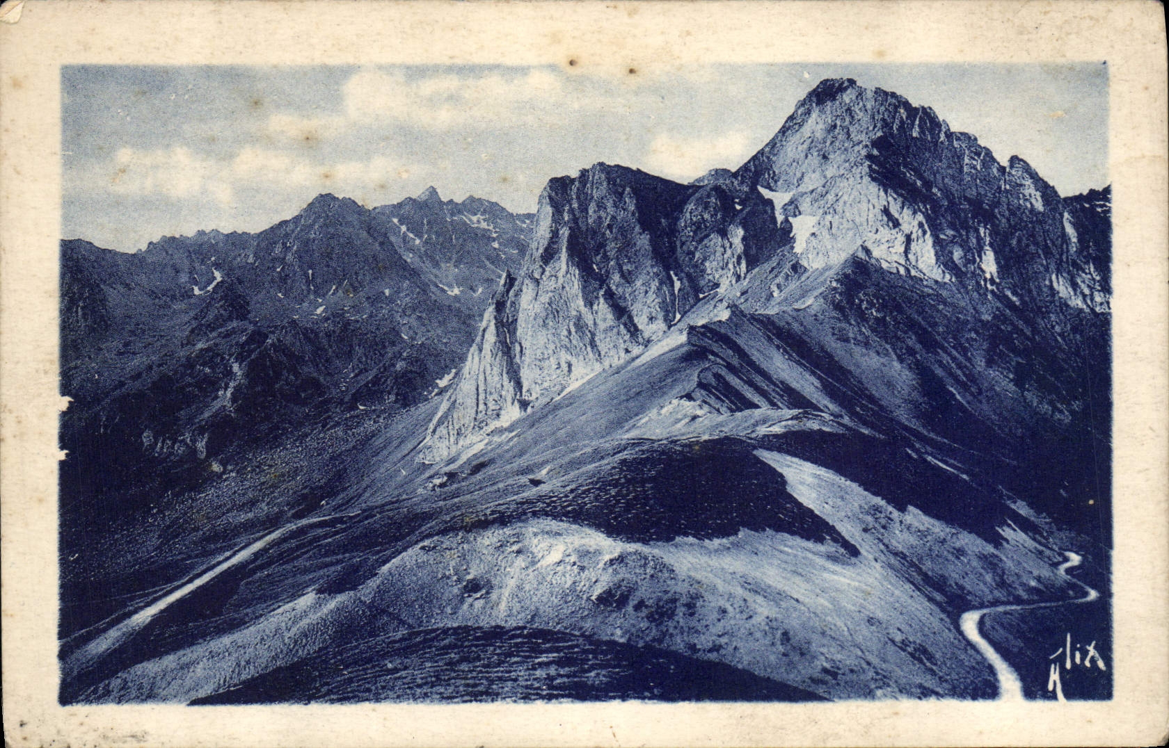 CPA Col du Tourmalet versant Bagneres et versant Barieges