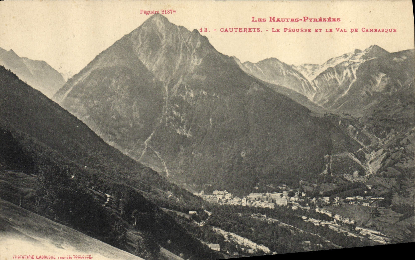 VINTAGE POSTCARD Cauterets Peguere and the valley of Cambasque