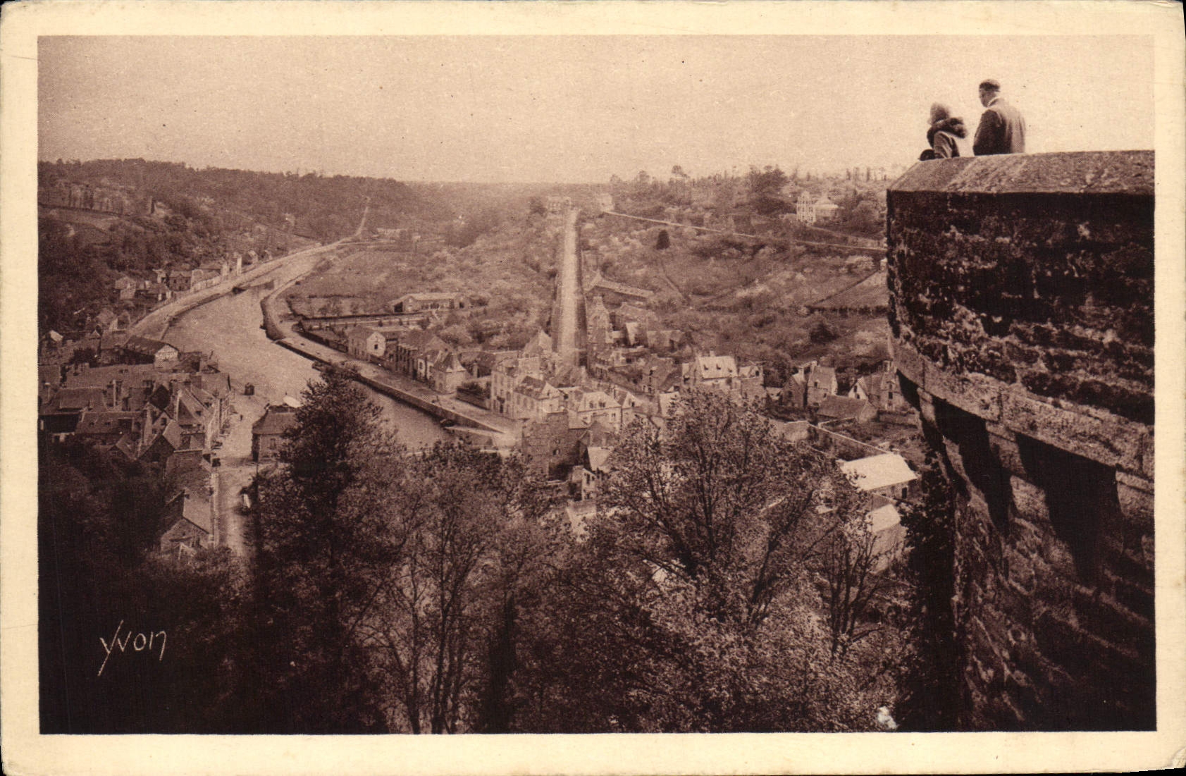 VINTAGE POSTCARD Dinan Panorama On the Rancid one