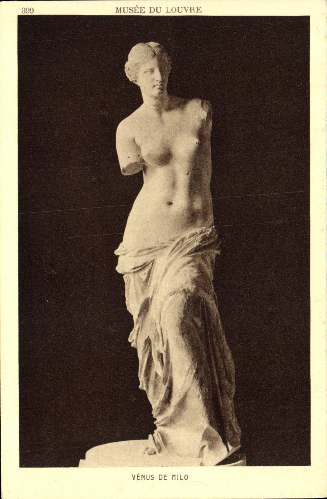 VINTAGE POSTCARD Museum Of the Louvre Paris Come from Milo