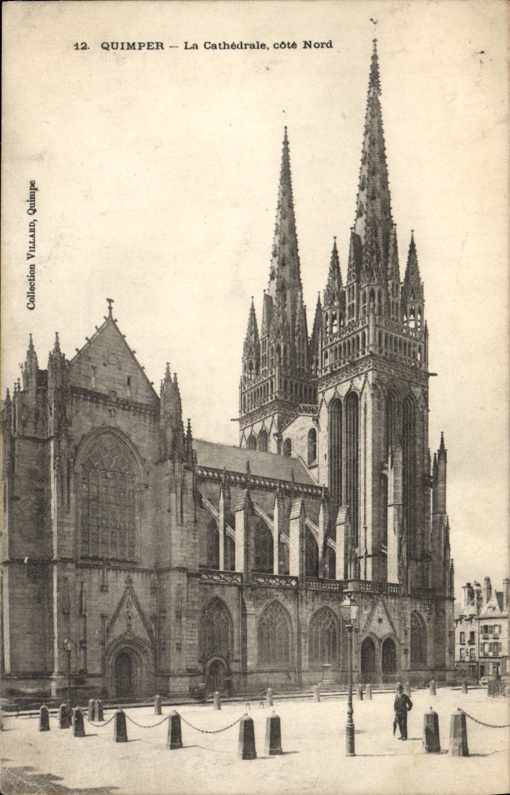 VINTAGE POSTCARD Quimper the Cathedral Dimensions Northern