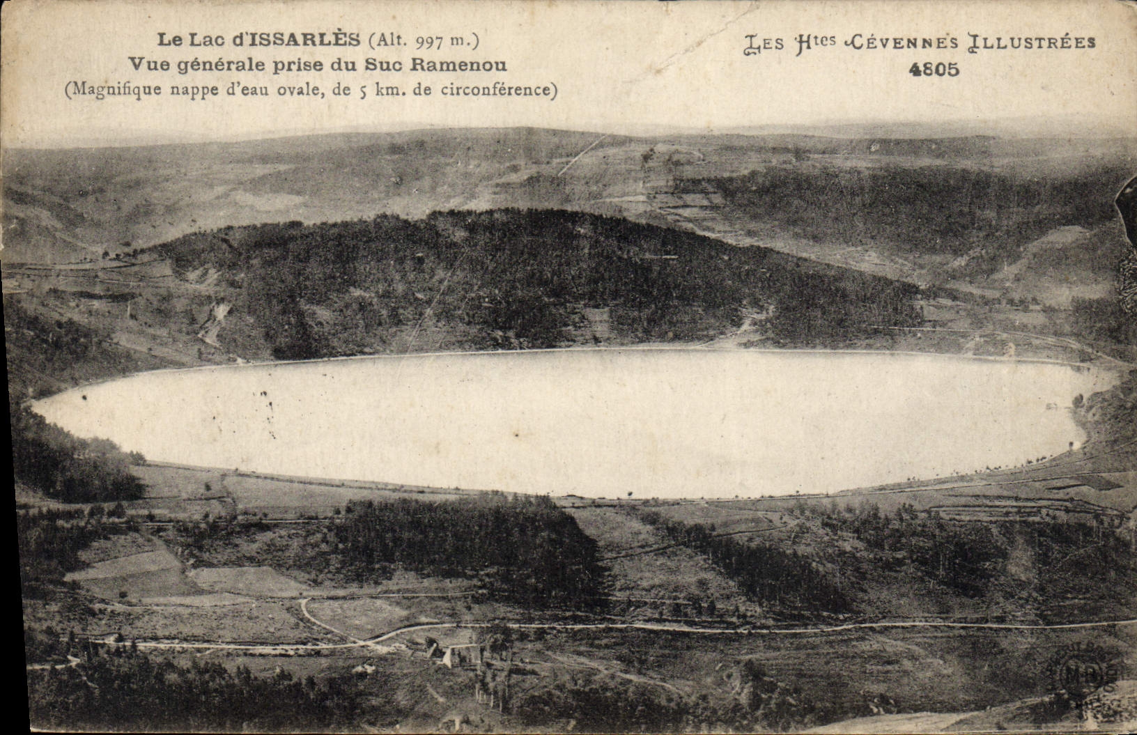 POSTAL de la VENDIMIA la opinión de Issarles del lago tomada del jugo Ramenou