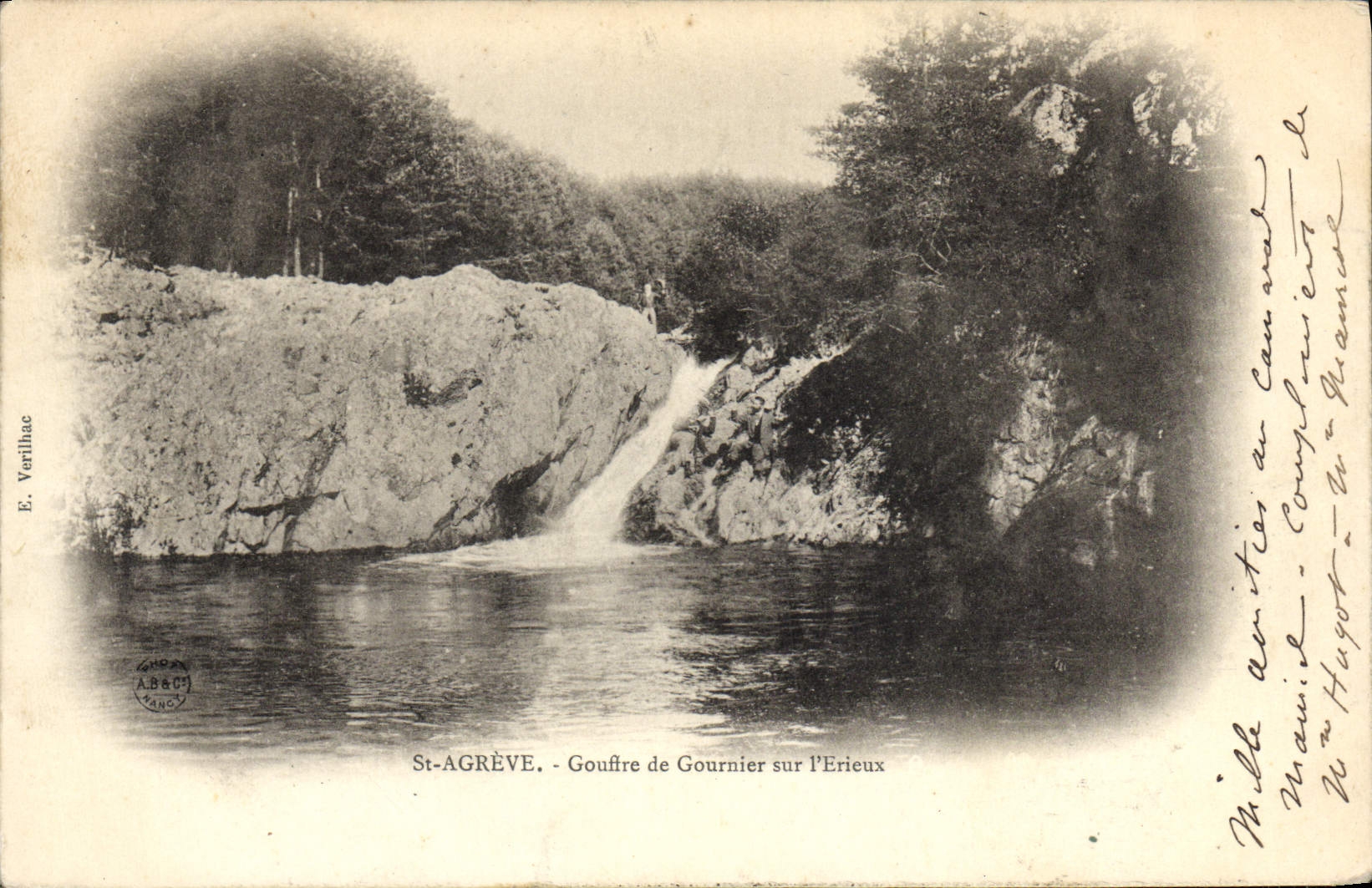 VINTAGE POSTCARD Holy Agreve Gouftre de Gournier on I' Erieux