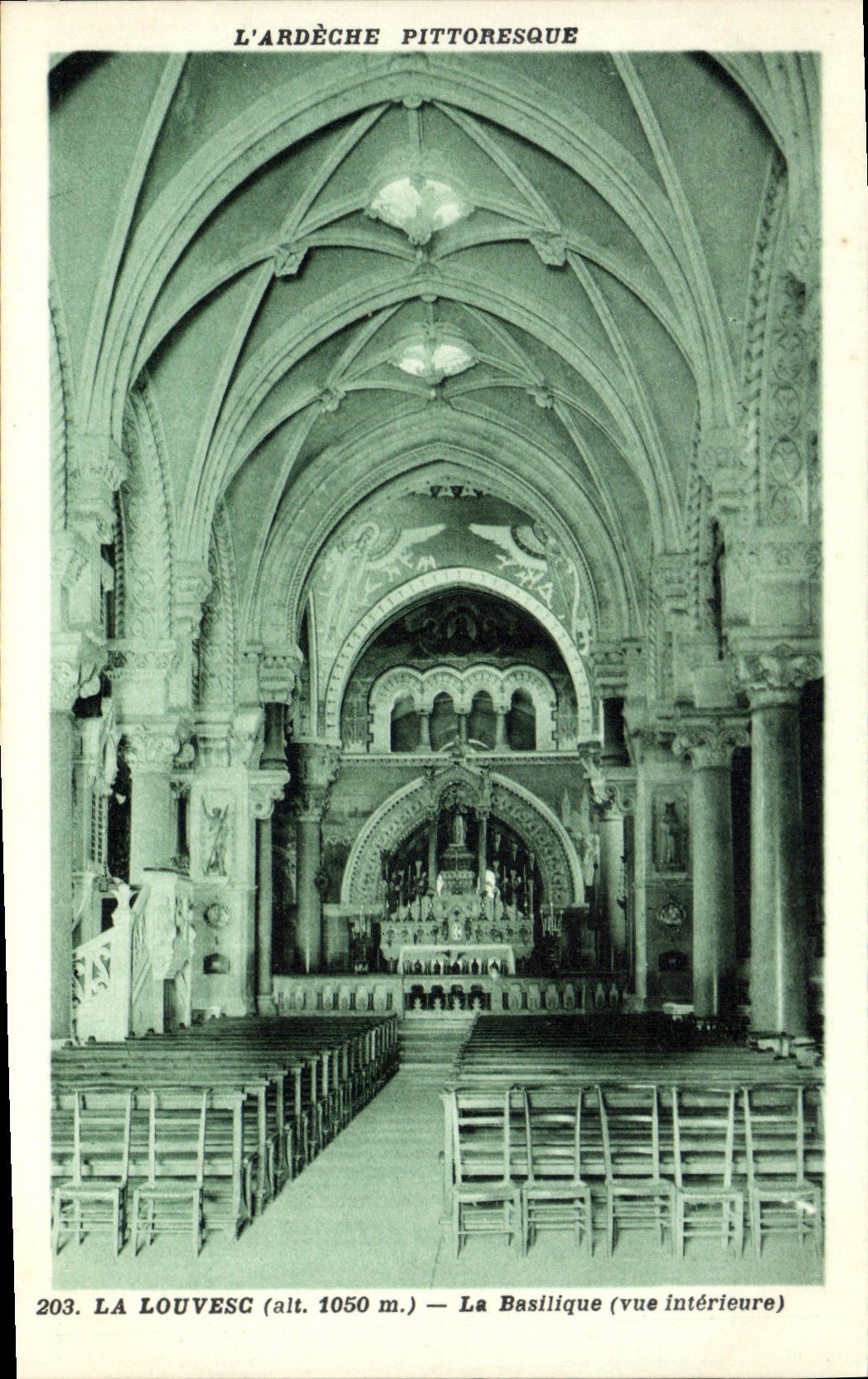 VINTAGE POSTCARD Louvesc the Basilica Seen interior