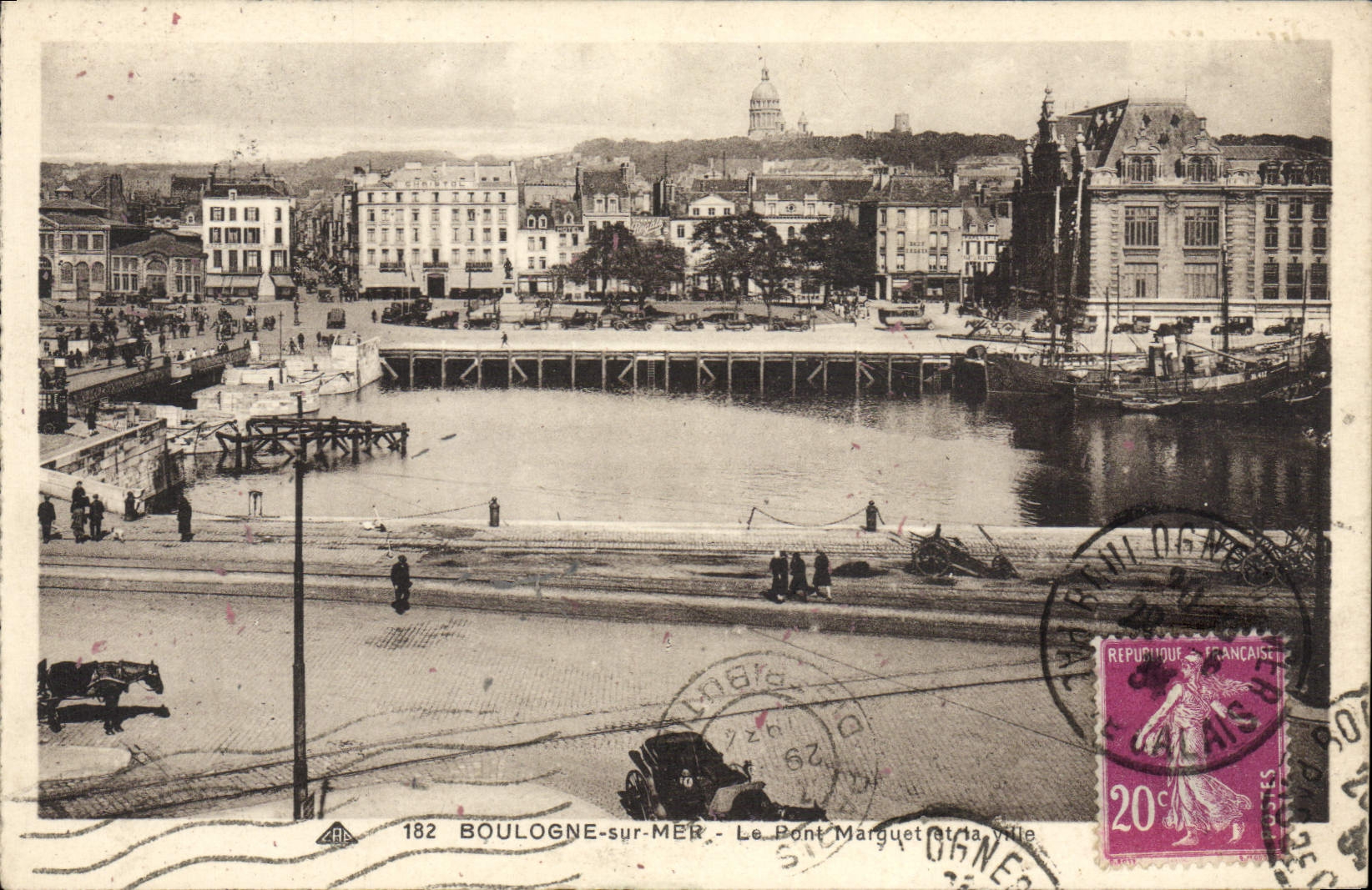 VINTAGE POSTCARD Boulogne On Sea the Bridge marguet and the City