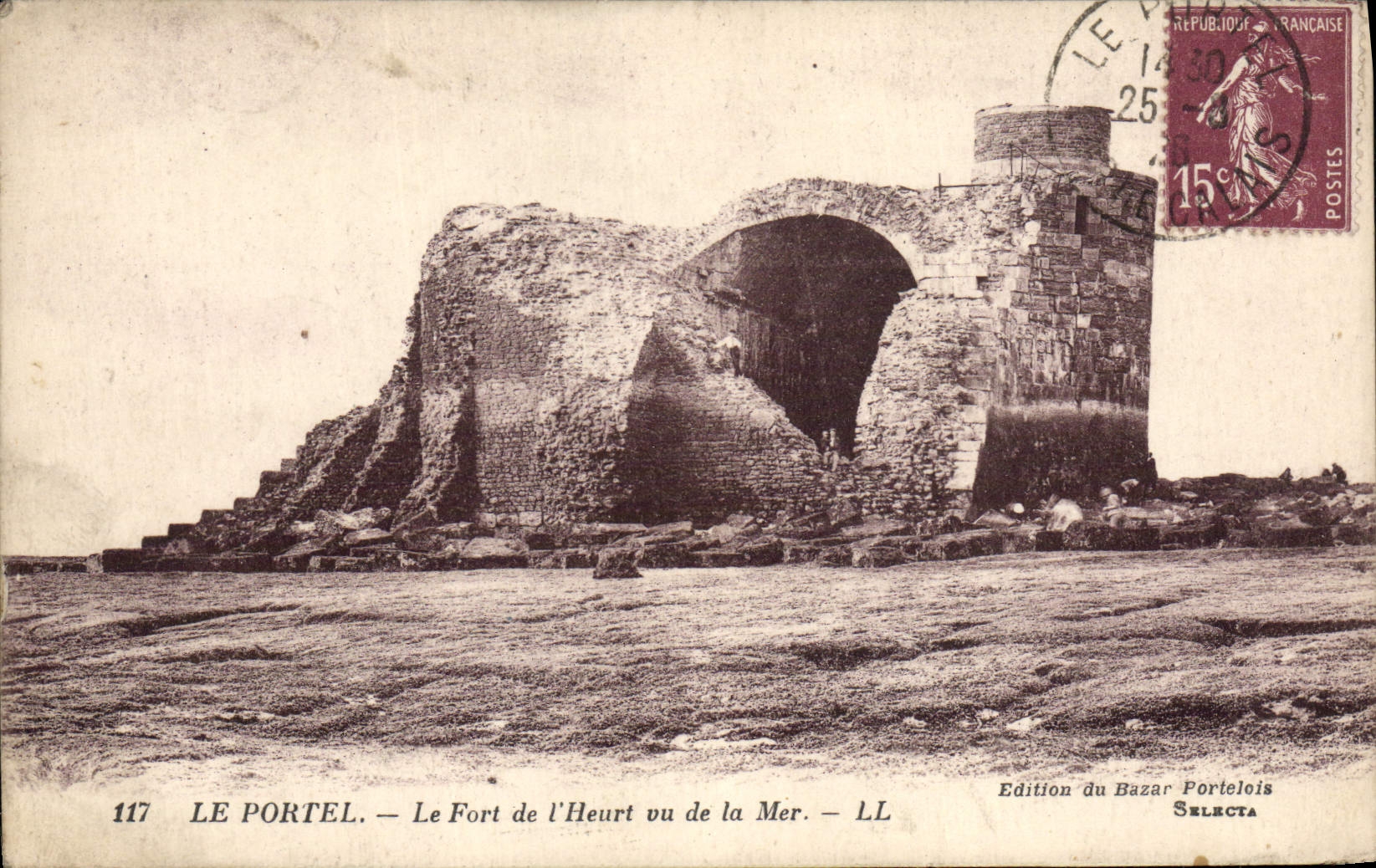POSTAL Portel de la VENDIMIA Fort del choque visto del mar