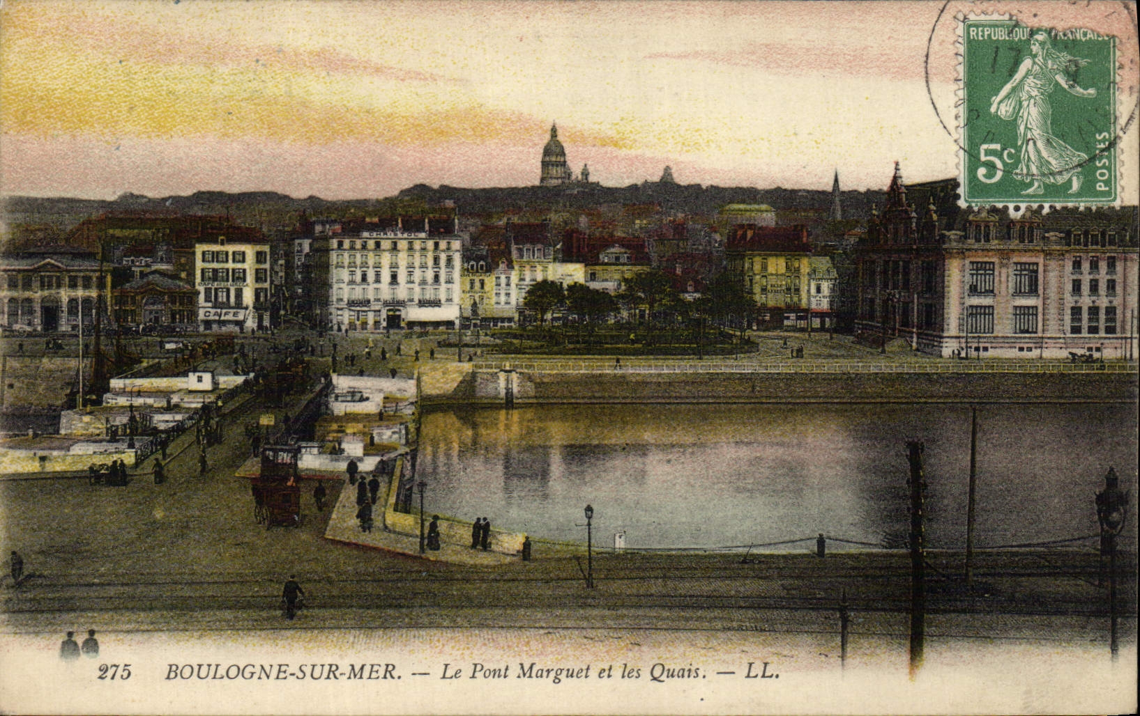 VINTAGE POSTCARD Boulogne On Sea the Marguet Bridge and Quays