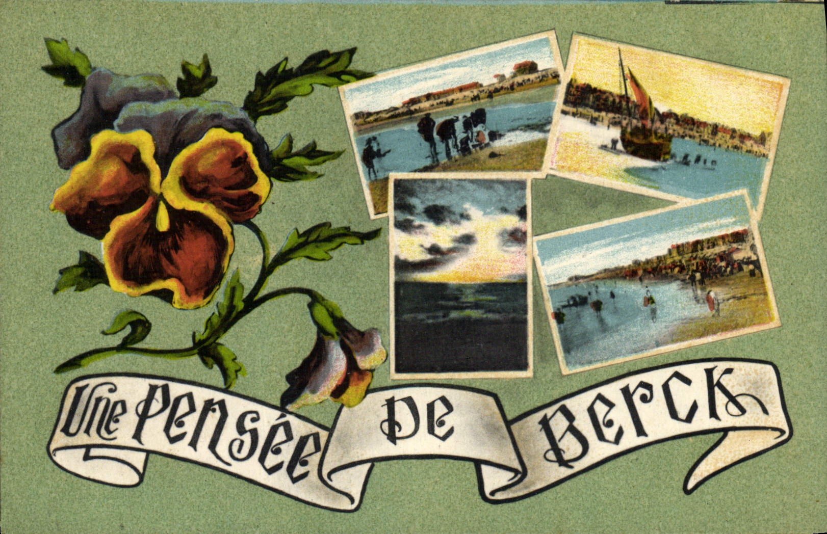 VINTAGE POSTCARD a Thought of Berck Boat