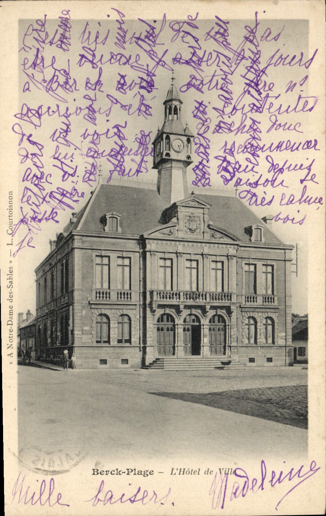 VINTAGE POSTCARD Berck Beach the Town hall