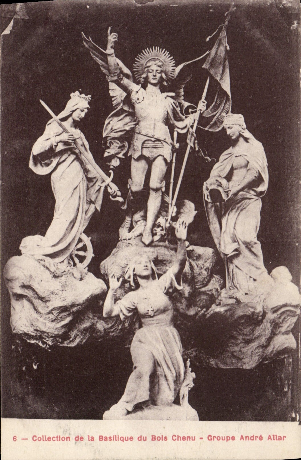 Colección de la POSTAL de la VENDIMIA de la basílica del arco de madera del d de Chenu Jeanne