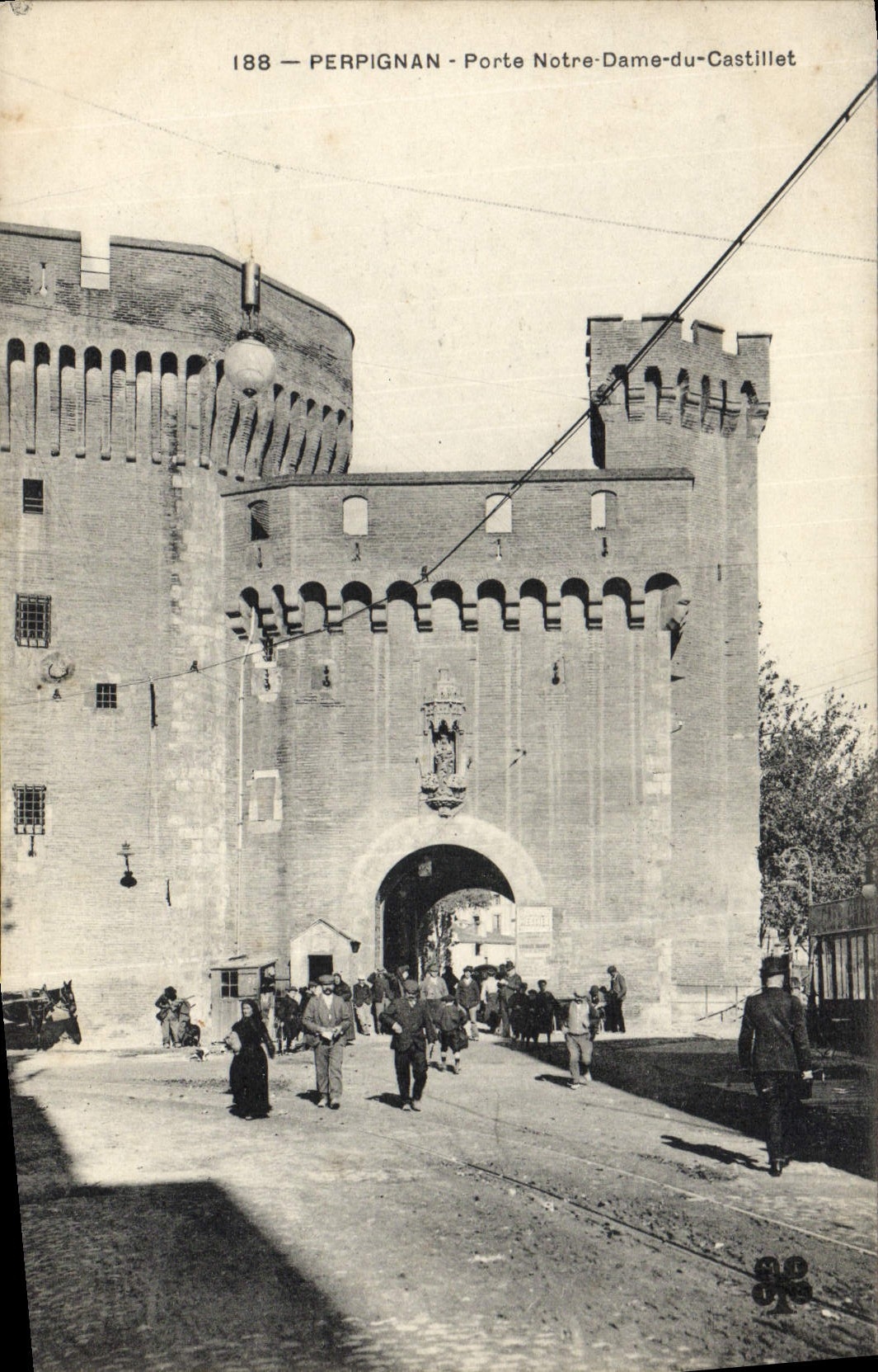 VINTAGE POSTCARD Perpignan Carries Notre Dame of Castillet