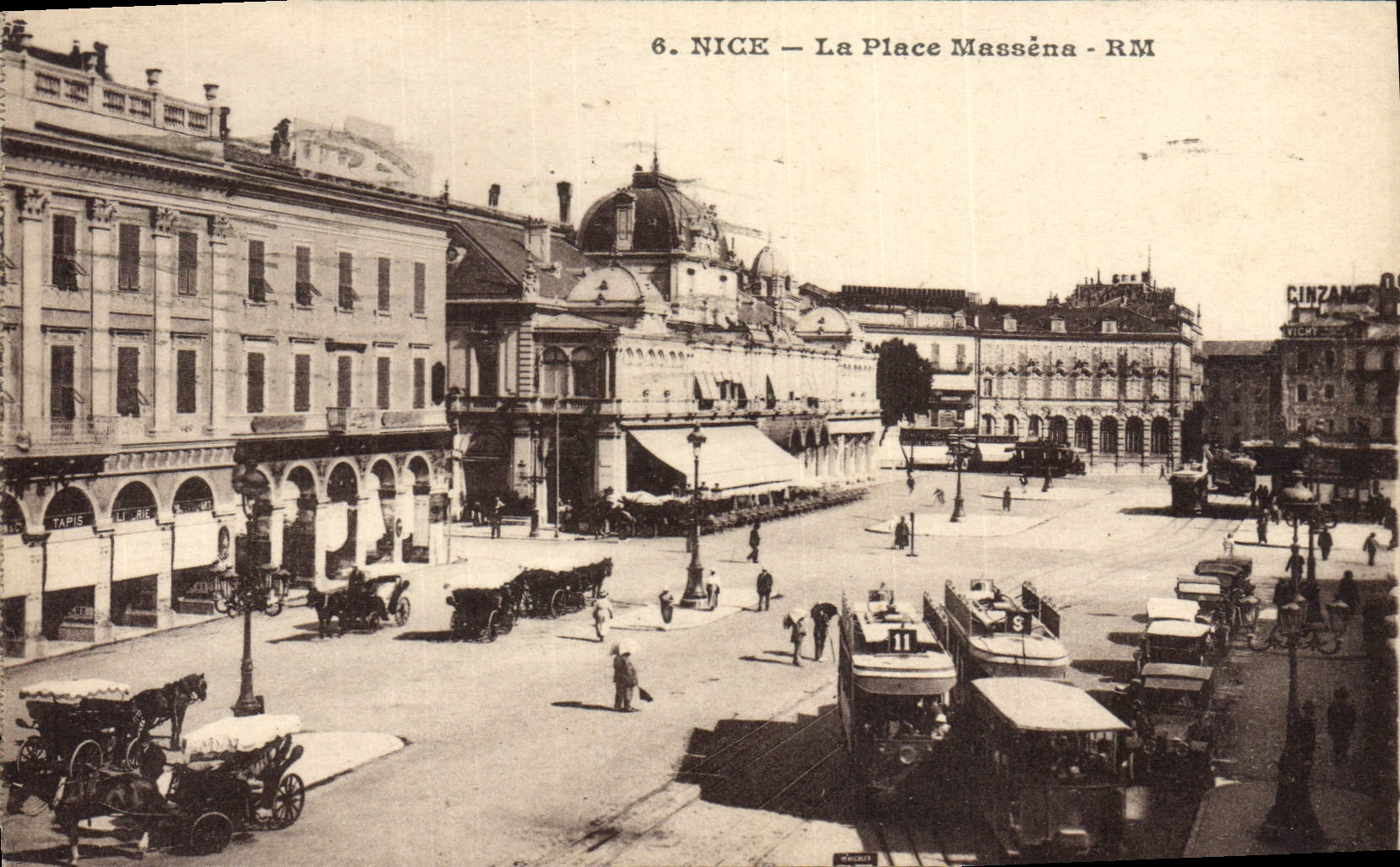 CPA Nice La Place Massena Tramway