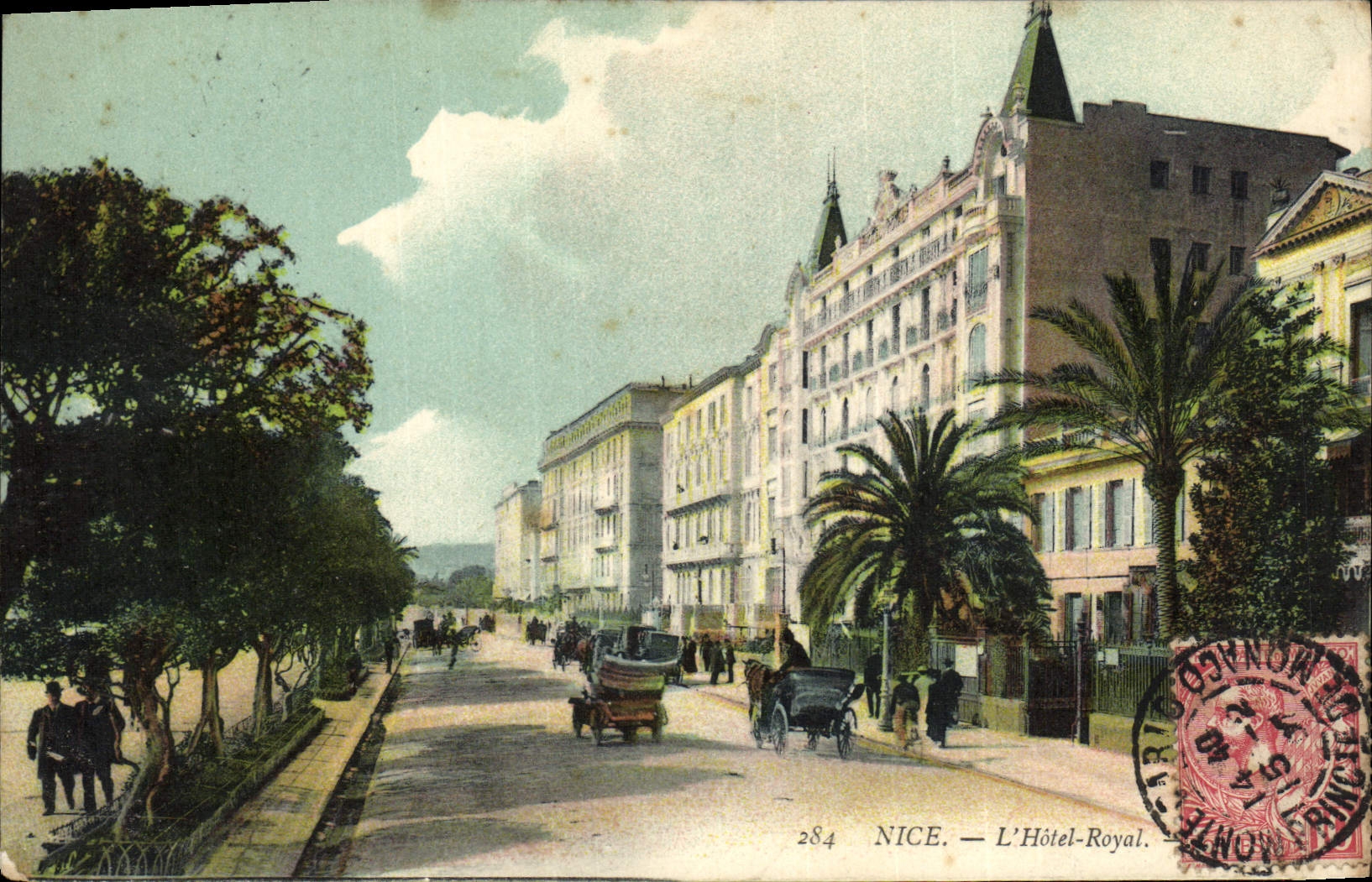 POSTAL de la VENDIMIA Niza el hotel real