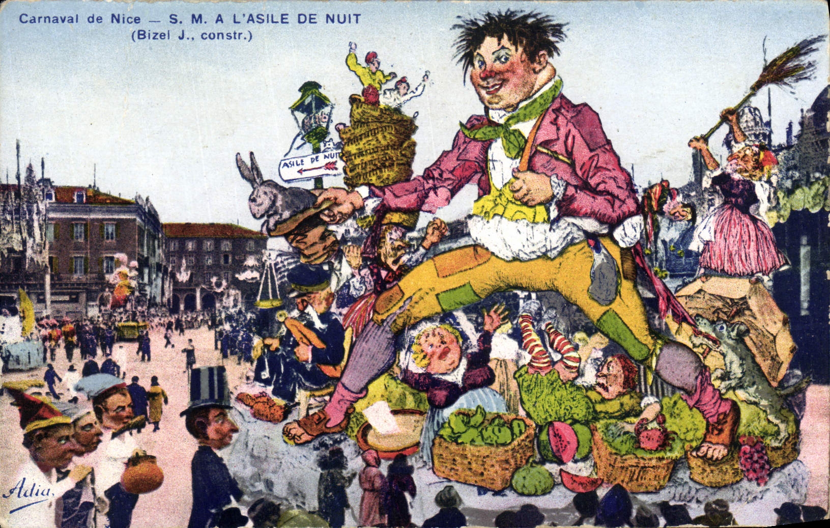 VINTAGE POSTCARD Carnival Of Nice SMA the Night shelter