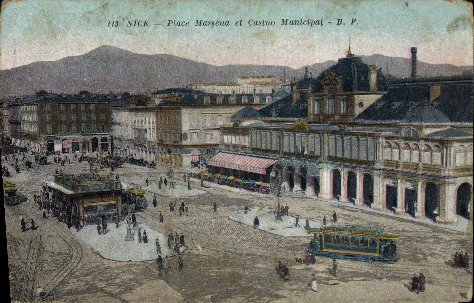 CPA Nice Place Massena et Casino Municipal Tramway