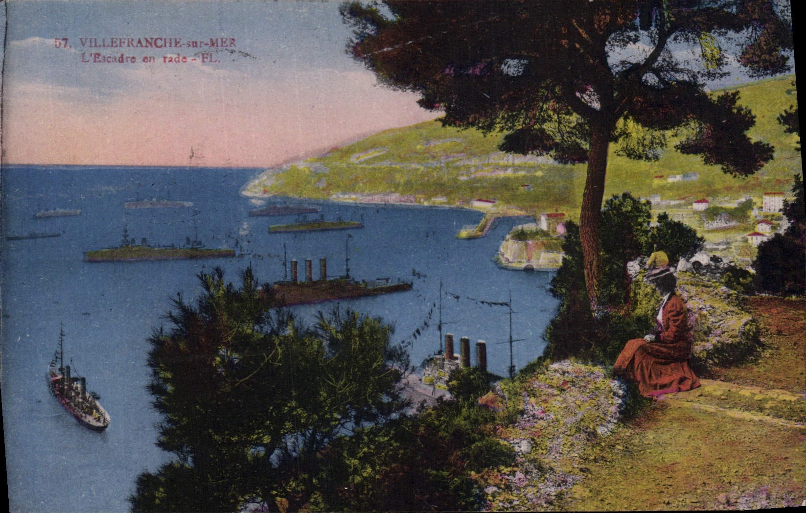 CPA Villefranche Sur Mer L'Escadre en rade Bateaux