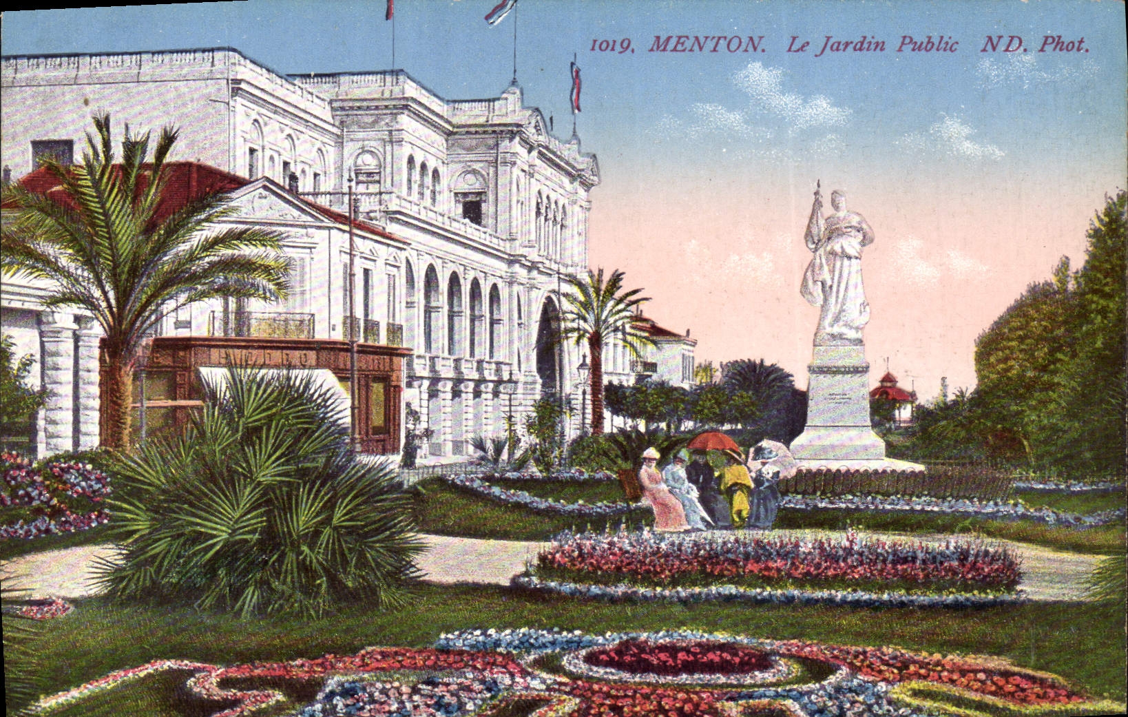 POSTAL de la VENDIMIA Menton el jardín público de Notre Dame