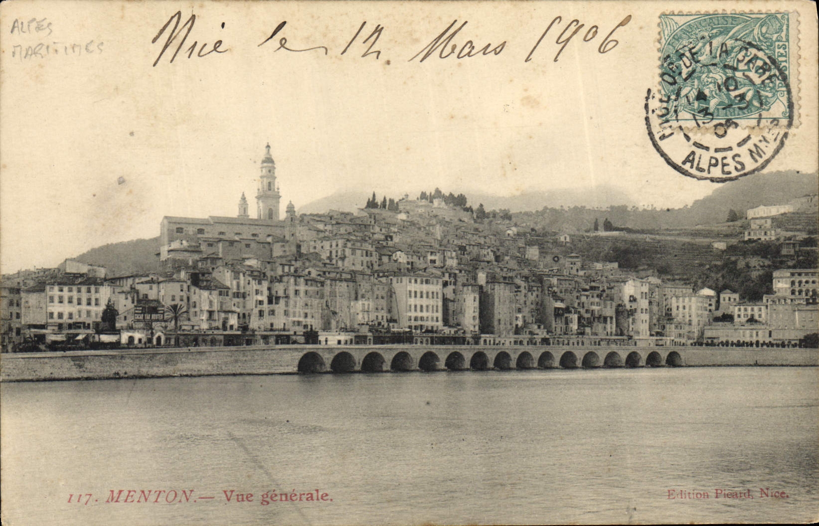 CPA Menton Vue Generale