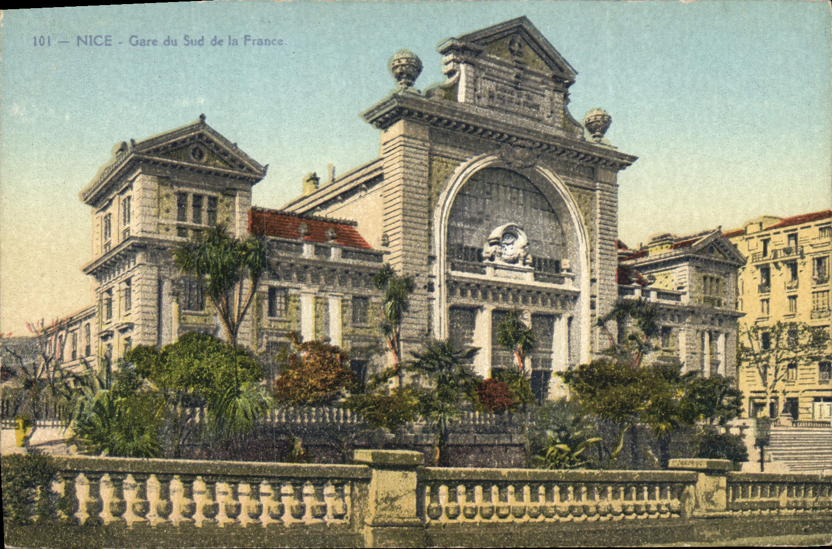 Sur de los parques de la POSTAL de la VENDIMIA Niza de Francia