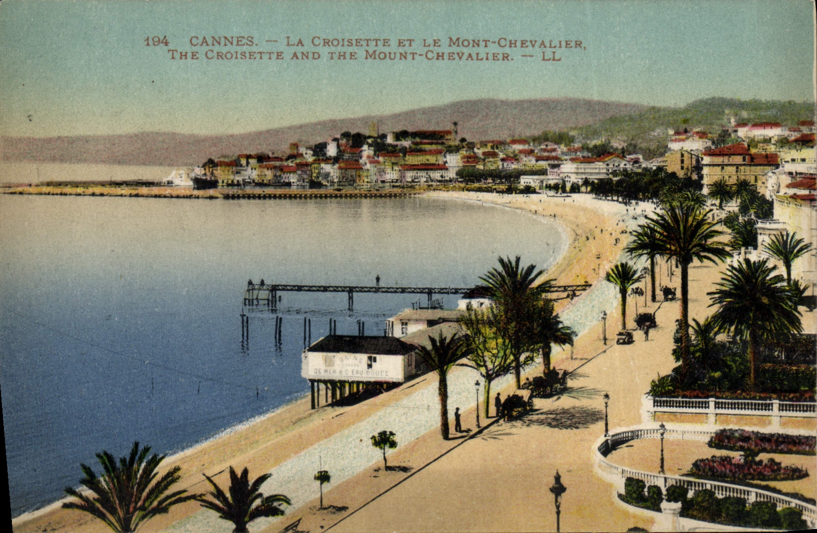 VINTAGE POSTCARD Cannes the Small cross And the Mount Knight