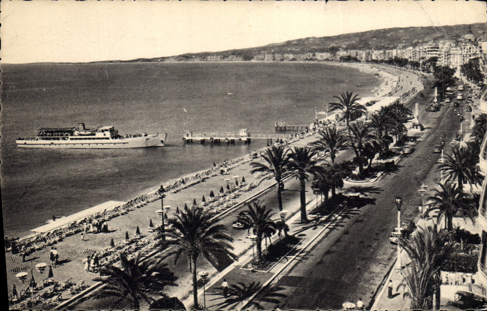 POSTAL de la VENDIMIA Niza la caminata del barco inglés