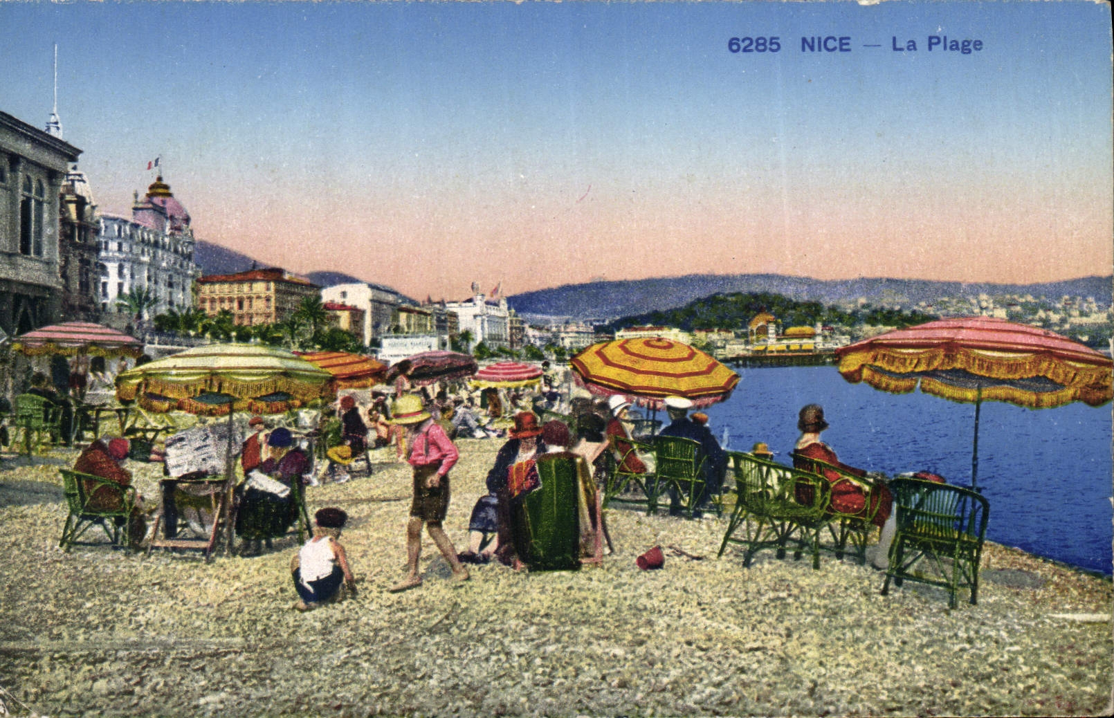 VINTAGE POSTCARD Nice the Beach