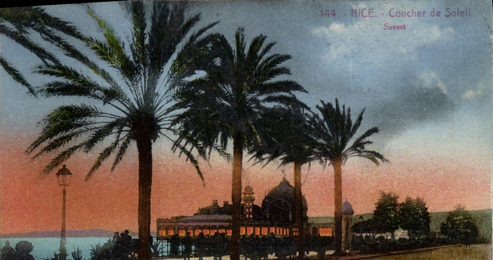 CPA Nice Coucher de Soleil