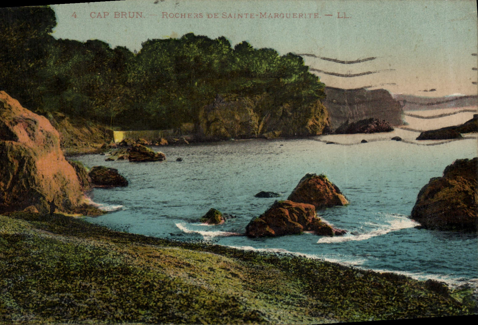 Rocas del cabo de Brown de la POSTAL de la VENDIMIA Sainte de Marquerite