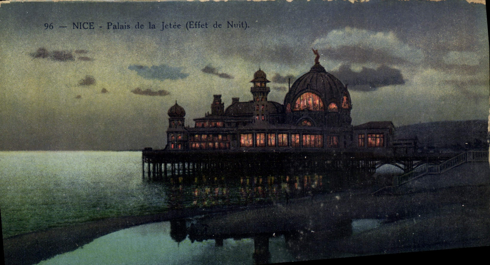 CPA Nice Palais de la Jetee Effet de nuit
